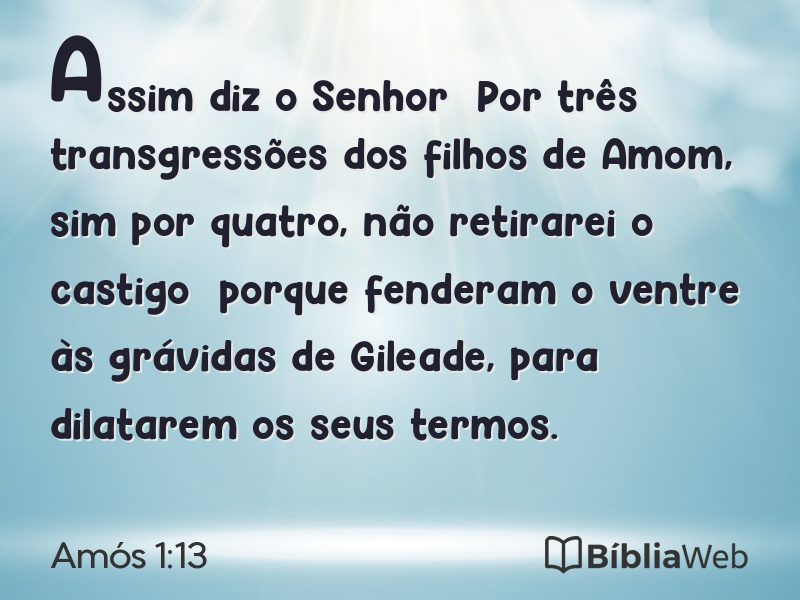 Amós 1:13 em imagem para compartilhar