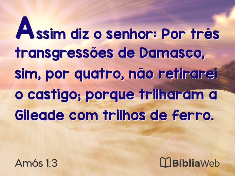 Amós 1:3 em imagem para compartilhar