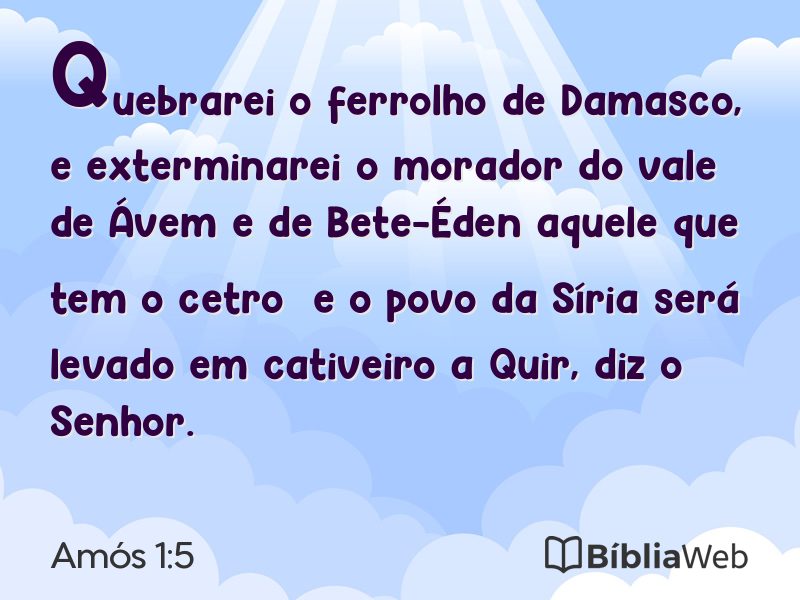 Amós 1:5 em imagem para compartilhar