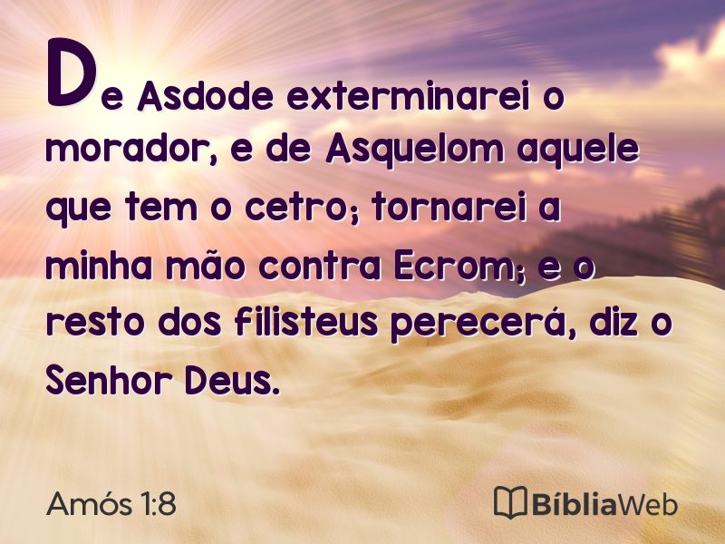 Amós 1:8 em imagem para compartilhar