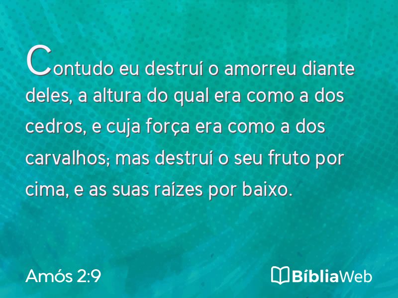 Amós 2:9 em imagem para compartilhar