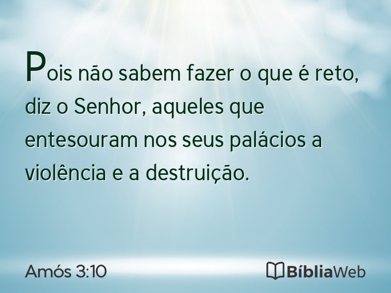 Amós 3:10 em imagem para compartilhar