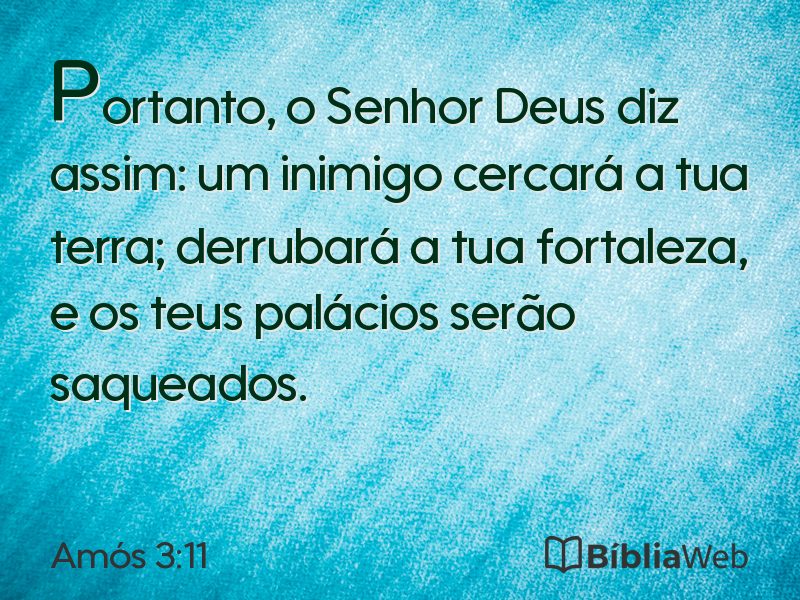 Amós 3:11 em imagem para compartilhar
