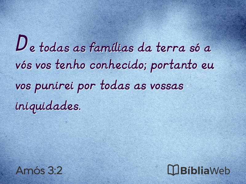Amós 3:2 em imagem para compartilhar