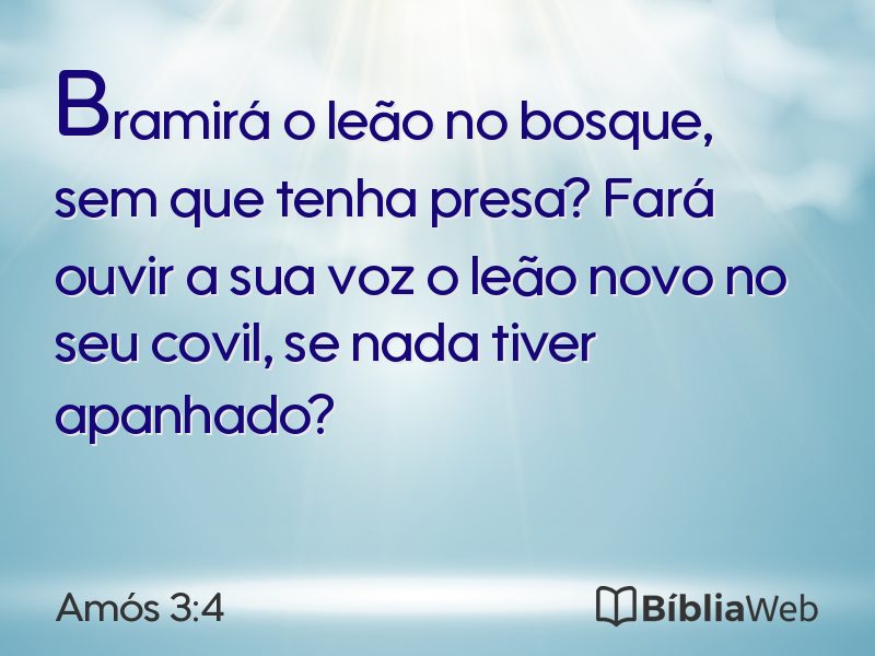 Amós 3:4 em imagem para compartilhar
