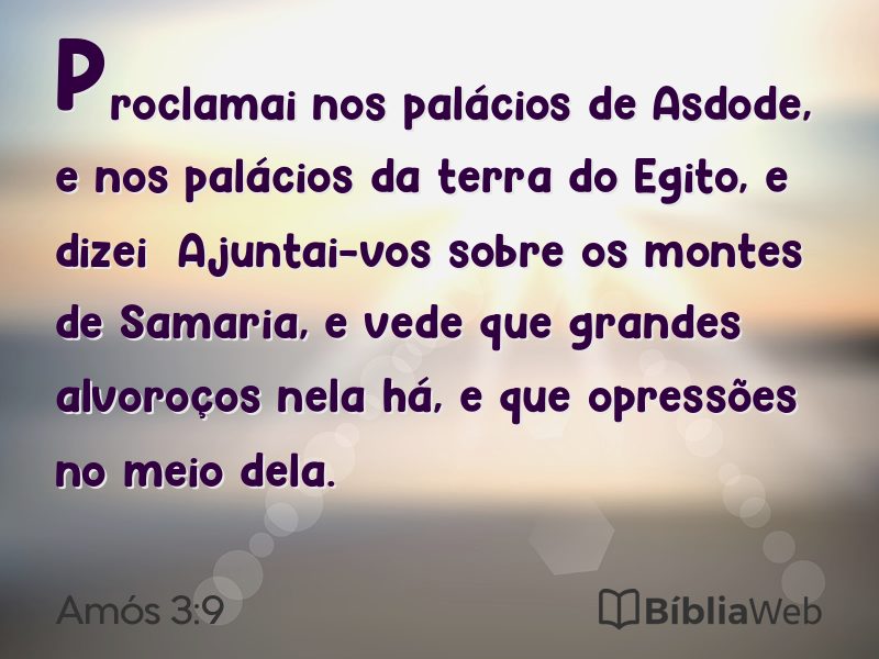 Amós 3:9 em imagem para compartilhar