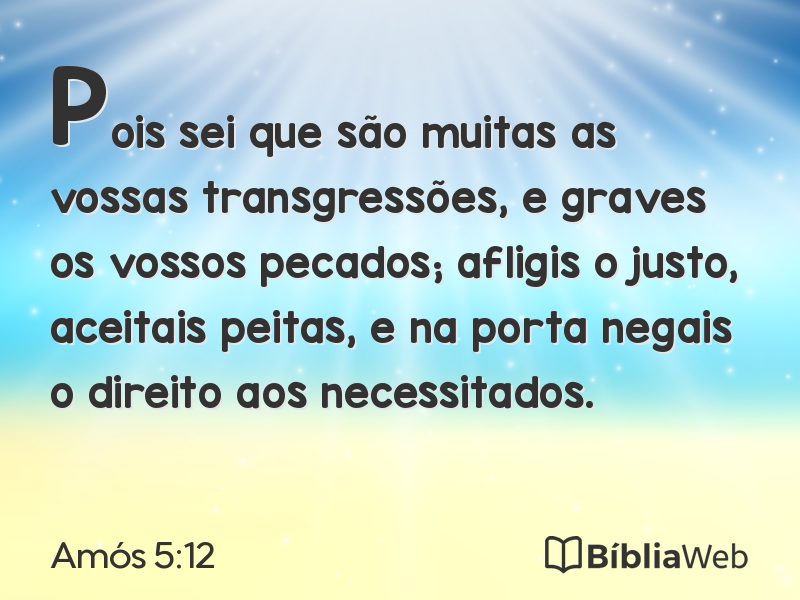 Amós 5:12 em imagem para compartilhar