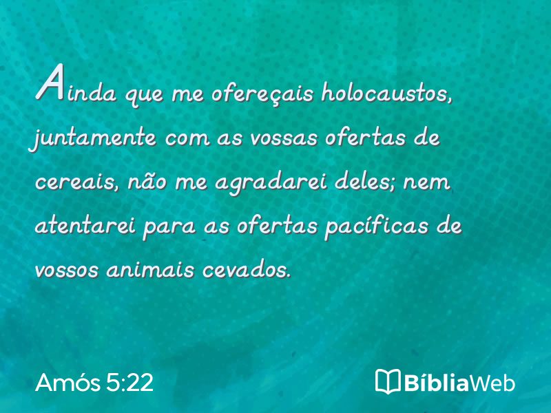 Amós 5:22 em imagem para compartilhar
