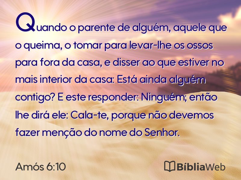 Amós 6:10 em imagem para compartilhar