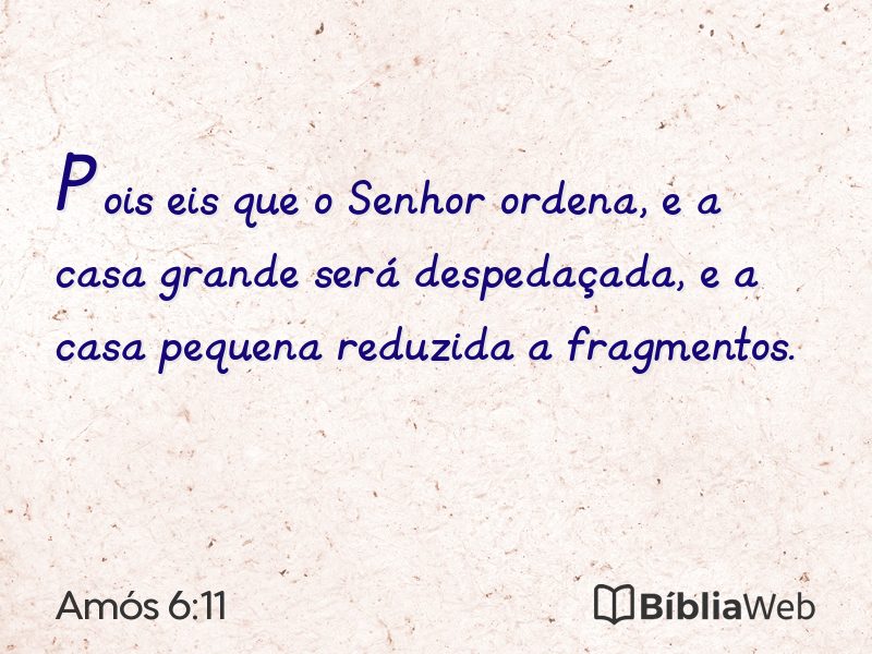 Amós 6:11 em imagem para compartilhar