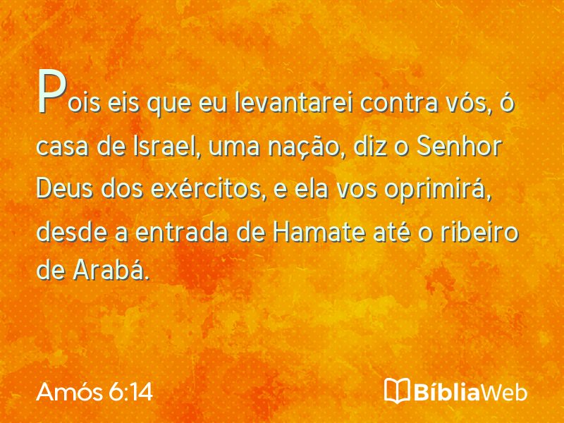 Amós 6:14 em imagem para compartilhar