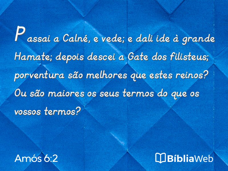 Amós 6:2 em imagem para compartilhar