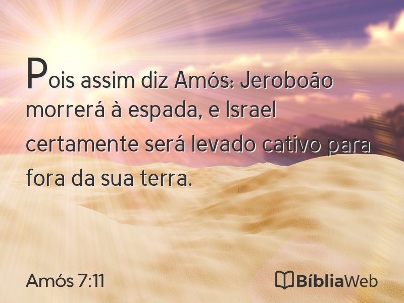Amós 7:11 em imagem para compartilhar