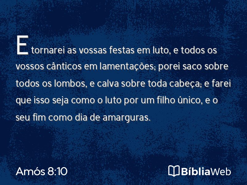 Amós 8:10 em imagem para compartilhar