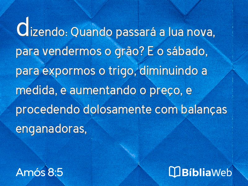 Amós 8:5 em imagem para compartilhar