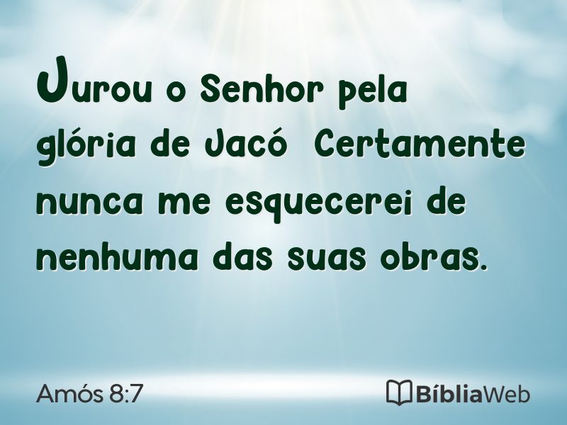 Amós 8:7 em imagem para compartilhar
