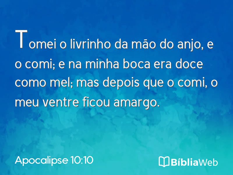 Apocalipse 10:10 em imagem para compartilhar