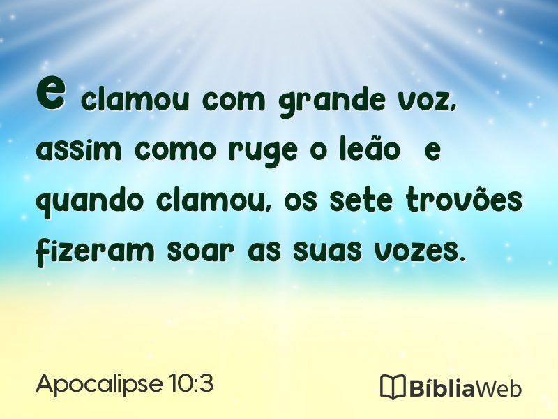 Apocalipse 10:3 em imagem para compartilhar