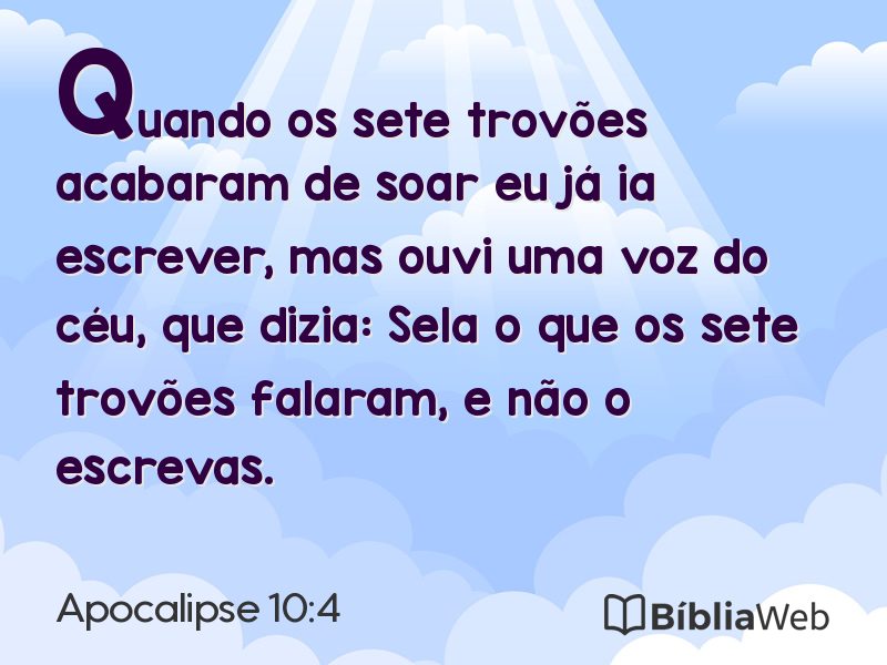 Apocalipse 10:4 em imagem para compartilhar