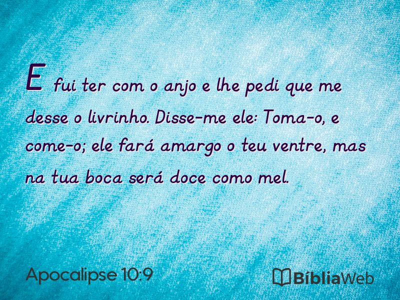 Apocalipse 10:9 em imagem para compartilhar