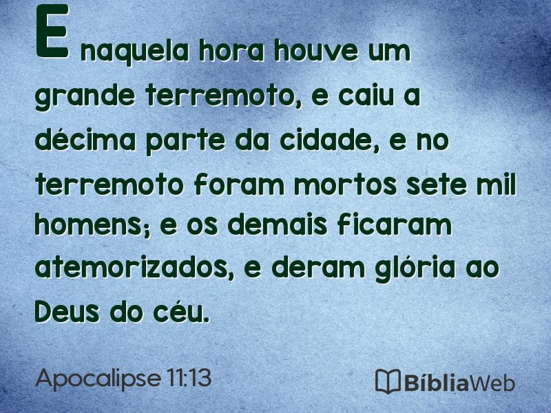 Apocalipse 11:13 em imagem para compartilhar