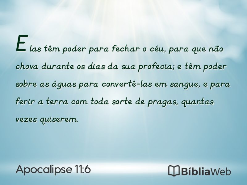 Apocalipse 11:6 em imagem para compartilhar