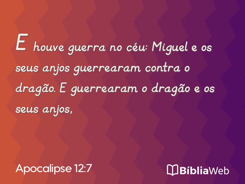 Apocalipse 12:7 em imagem para compartilhar