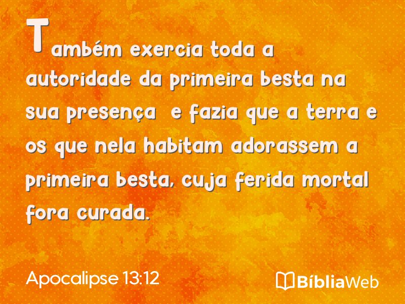 Apocalipse 13:12 em imagem para compartilhar