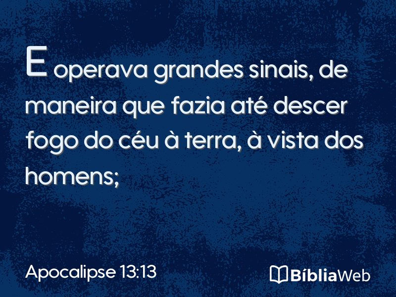 Apocalipse 13:13 em imagem para compartilhar