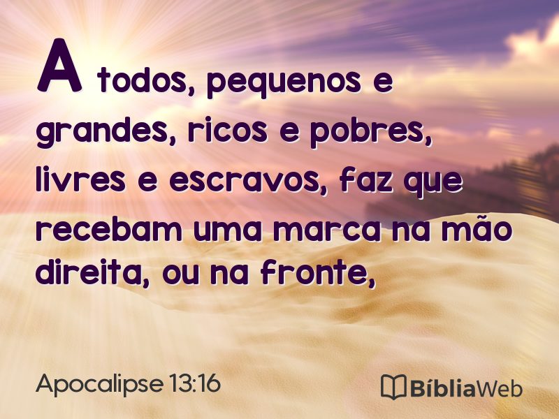 Apocalipse 13:16 em imagem para compartilhar