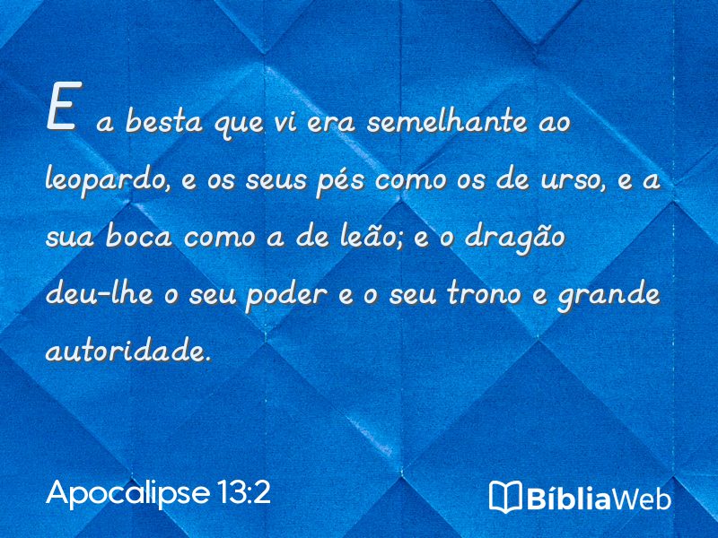Apocalipse 13:2 em imagem para compartilhar