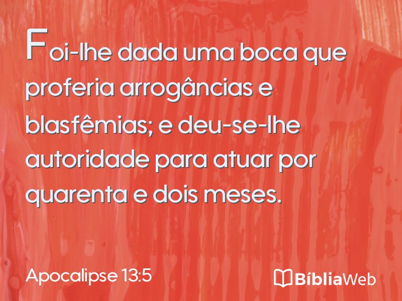 Apocalipse 13:5 em imagem para compartilhar