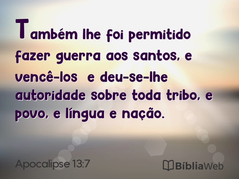 Apocalipse 13:7 em imagem para compartilhar