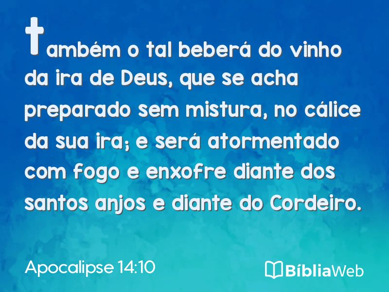 Apocalipse 14:10 em imagem para compartilhar