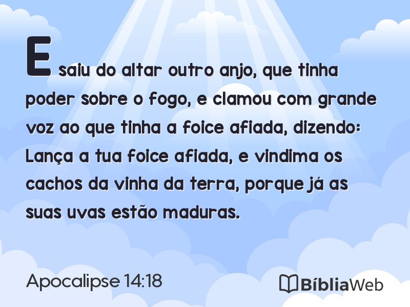 Apocalipse 14:18 em imagem para compartilhar
