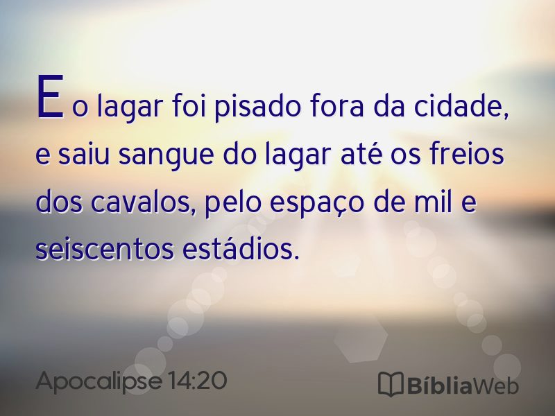 Apocalipse 14:20 em imagem para compartilhar