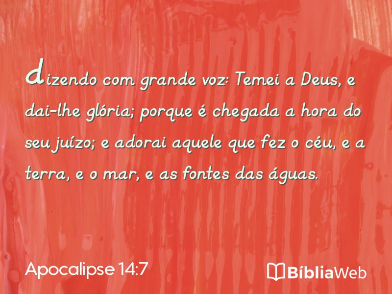 Apocalipse 14:7 em imagem para compartilhar