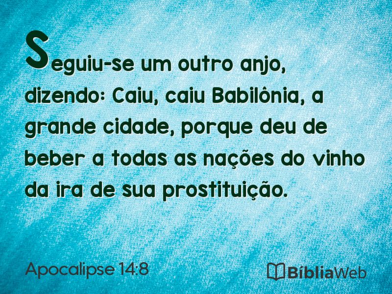 Apocalipse 14:8 em imagem para compartilhar