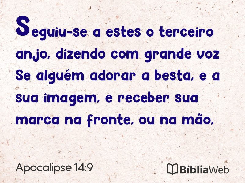Apocalipse 14:9 em imagem para compartilhar