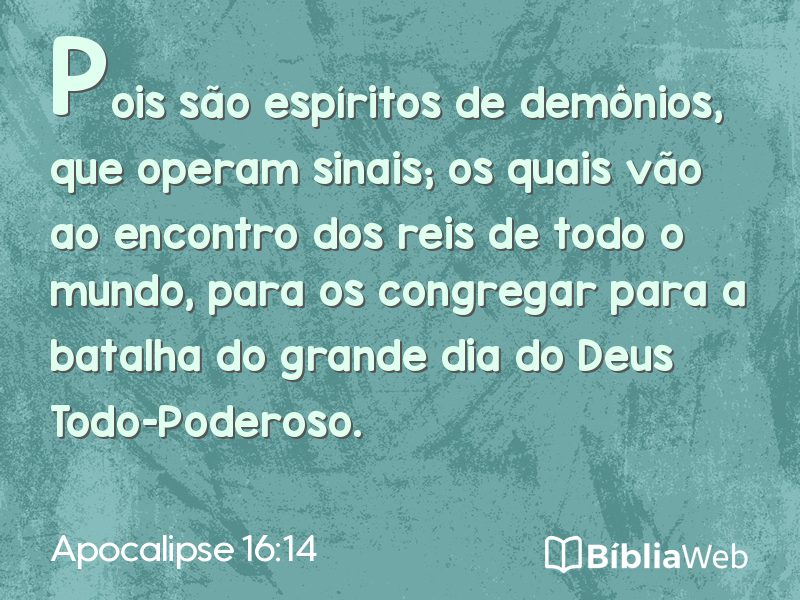 Apocalipse 16:14 em imagem para compartilhar