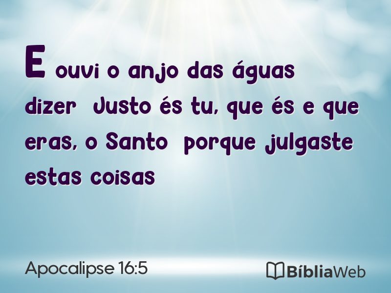 Apocalipse 16:5 em imagem para compartilhar