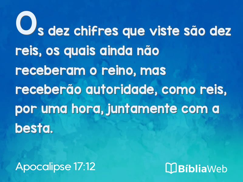 Apocalipse 17:12 em imagem para compartilhar