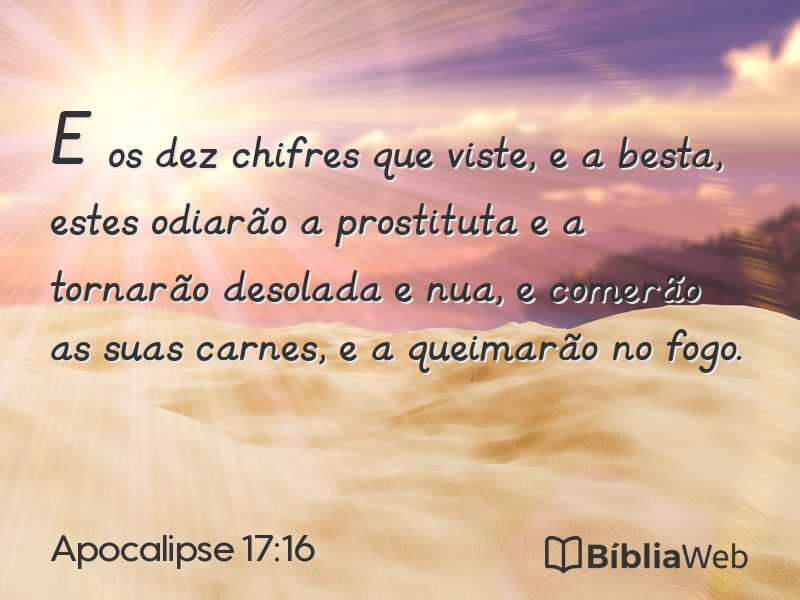 Apocalipse 17:16 em imagem para compartilhar