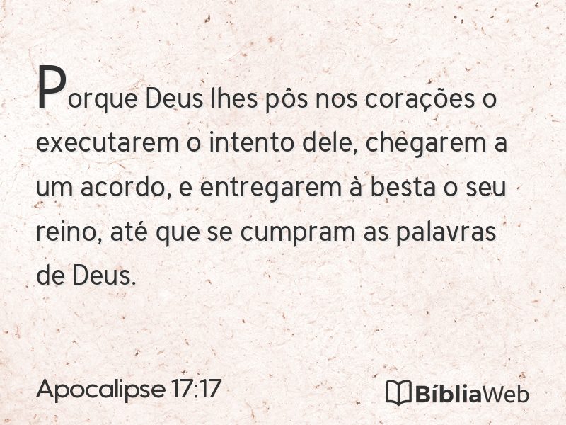 Apocalipse 17:17 em imagem para compartilhar
