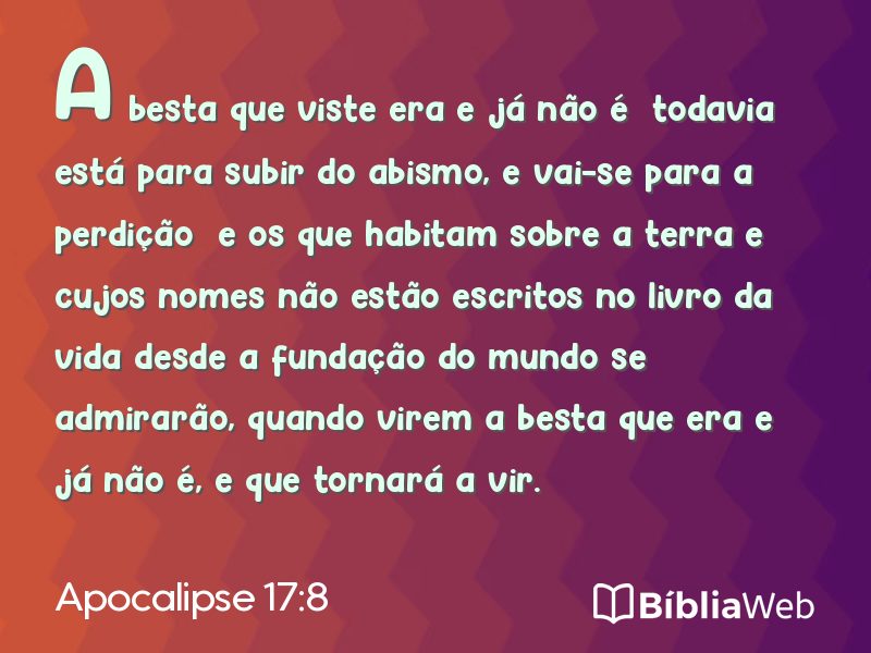 Apocalipse 17:8 em imagem para compartilhar