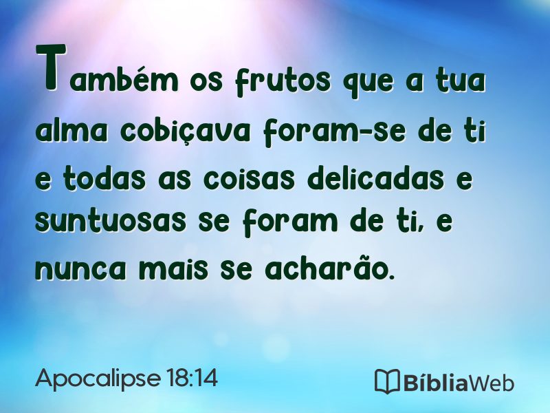 Apocalipse 18:14 em imagem para compartilhar