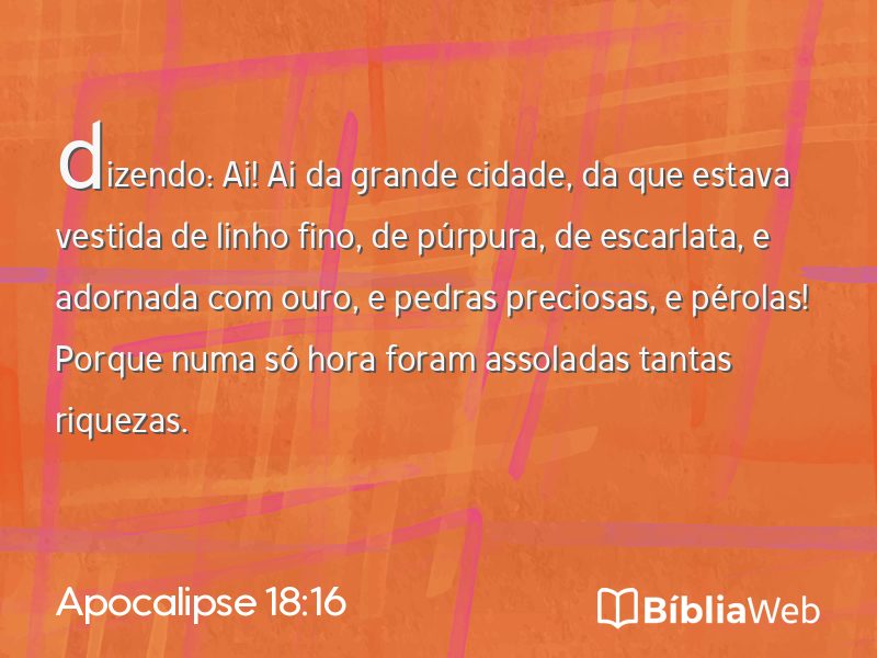 Apocalipse 18:16 em imagem para compartilhar