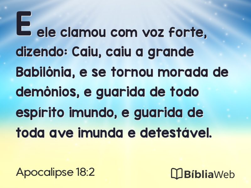 Apocalipse 18:2 em imagem para compartilhar