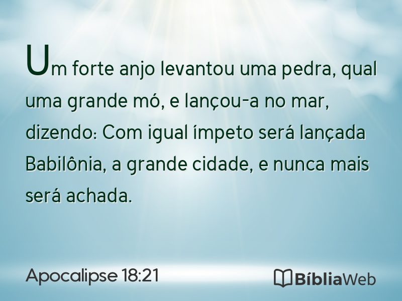 Apocalipse 18:21 em imagem para compartilhar