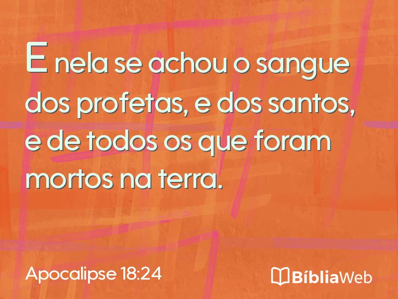 Apocalipse 18:24 em imagem para compartilhar